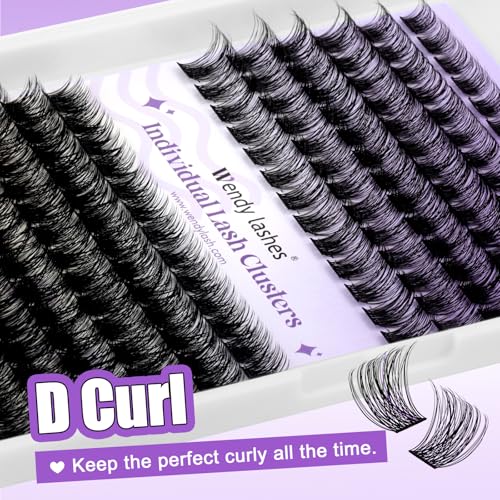 Cluster Lashes Individual Lash Extensions DIY Eyelashes C/D Curl Cluster Lash DIY Soft and Wispy Clusters Eyelashes Extensions Eyelash Clusters Extensions(Natural/Volume-0.07D,12-16mm Mixed)