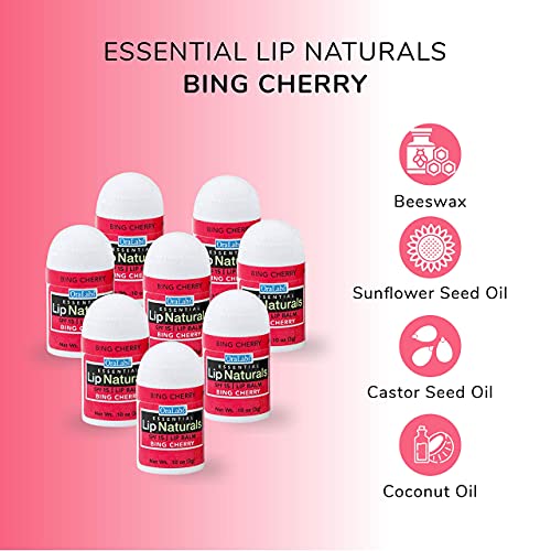 Lip Naturals¢ç | Mini Bing Cherry Lip Balm with Sunscreen (SPF-15) | Made in USA with Beeswax & Coconut Oil | 12-Count Mini Lip Balm Pack with Bing Cherry Flavor (0.10oz/3g Each)
