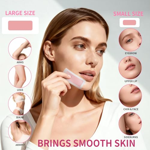 58 PCS Wax Strips - 38 Facial & 20 Body Waxing Kit for Women¡¯ s Hair Removal,Wax Strips for Face,Eyebrow,Body, Arms, Legs, Chest, Back, Bikini/Brazilian Waxing Strips & 4Calming Oil Wipes
