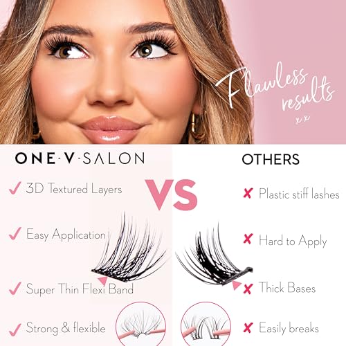 One V Salon 154 Pc DIY Luxe Eyelash Cluster Glam Volume,Fluffy 3D Individual Natural Lash Eyelash Clusters,10-18mm Soft Lashes