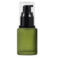 1PCS 60ML/2OZ Empty Refillable Green Frosted Glass Bottles with Pump Vial Cosmetic Dispenser Jars Storage Container Portable Travel Bottle Sample Trial Packing