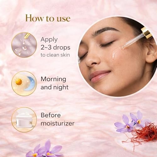 Hydrating Face Serum with Hyaluronic Acid & Saffron ? Lightweight Daily Serum for Dry & Dull Skin ? Vitamin B5 & Aloe ? 2 fl oz