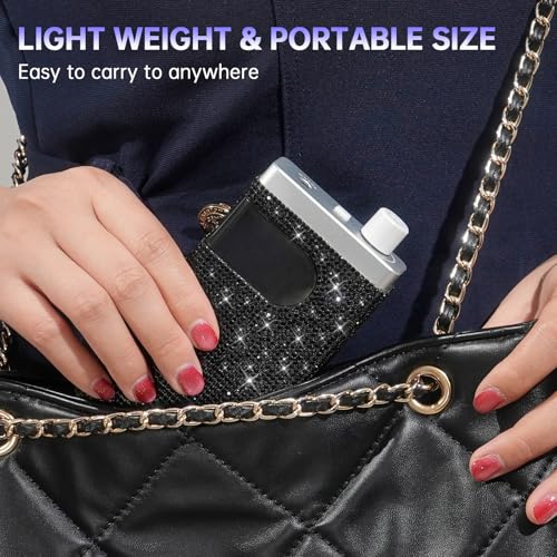 Rechargeable 35000RPM Nail Drill Sparkling Portable Professional Electric Nail File for Acrylic/Gel Nails Professional Nail Tools for Manicure Pedicure, Black