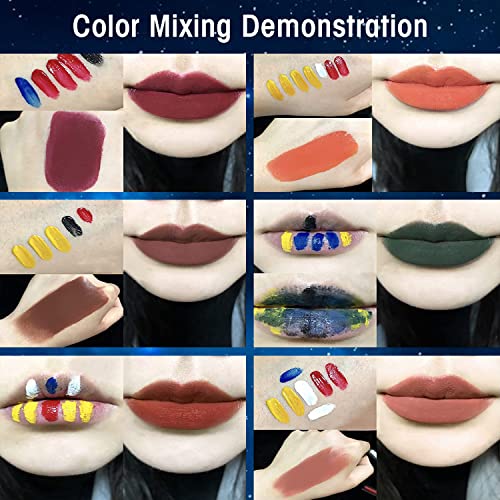 Lipstick Palette Nude Red Peach Pink Shades 25 Color, DE'LANCI Professional Moisturizing Lip Gloss, Long Lasting Soft Smooth Lipstick Pallet Waterproof, Pigmented Halloween Face Paint Costume Makeup