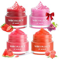 ANRCOLLECT Lip Scrub & Lip Mask - Overnight Treatment Lip Care Kits with 2 Lip Exfoliator & 2 Sleeping Lip Balm, Intense Hydration Lip Set for Dry Chapped Cracked Lips, Exfoliate & Moisturize (4 Pack)
