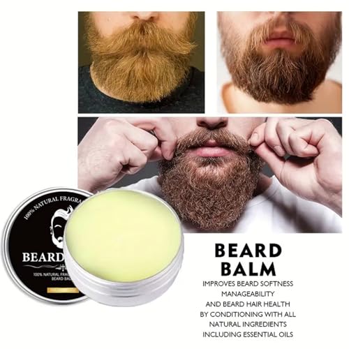 Beard Balm Men Free Washing Premium Beard Oil Hair Care, Beards Shape Facial hair Cream Premium Beard Care Facial hair Butter 2oz (Black box)