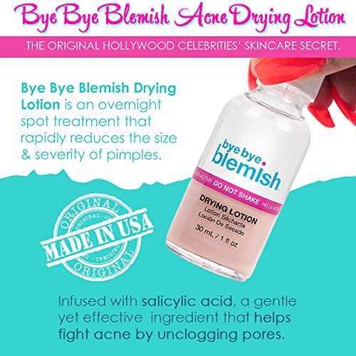 Bye Bye Blemish Acne Drying Lotion, On-the-Spot Pimple Treatment, Reduce Pimples Overnight, Beauty Skincare Essential - 1oz. (2-Pack)