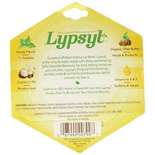Lypsyl Intense Protection Original Mint, Lip Balm 0.10 oz (Pack of 3)