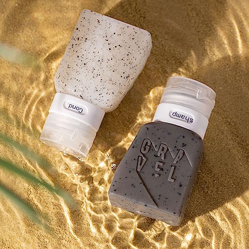 Gravel Silicone Travel Bottles 3oz (2-Pack) ? Leakproof, TSA Approved for Carry-On Liquids
