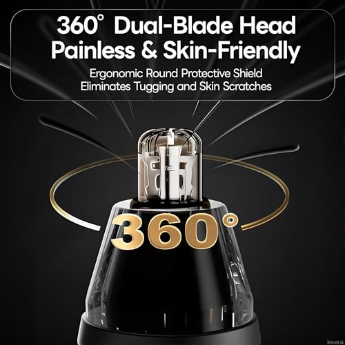 Electric Nose Hair Trimmer for Men Women,Nose & Ear Hair Trimmer,USB-C Charge,Low Noise, Ergonomic Design,Digital Battery Display,Long Lasting, Detachable Washable Head,Mens Nose Trimmer,Ear Hair
