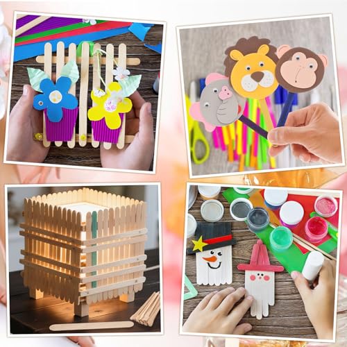 500 Pcs Assorted Waxing Sticks,4 Shapes and Sizes of Wooden Applicator Sticks for Body Legs Face Hair Removal or DIY Craft Projects