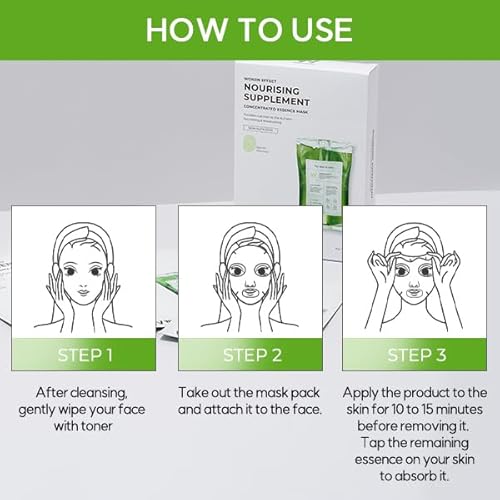Wonjin Effect NOURISHING SUPPLEMENT DAILY MASK 30Sheets Hydrating, Moisturizing, Skin Elasticity, Wrinkle Care
