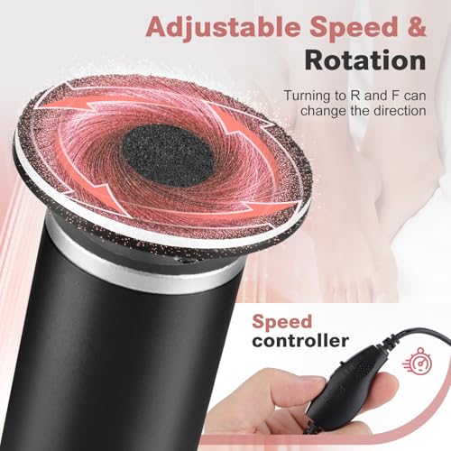 Electric Callus Remover for Feet, FSA Eligible Items List, Foot File Grinder Tool with Replacement Sandpaper Disk and Nail Drill Bits, HSA Approved Products Only
