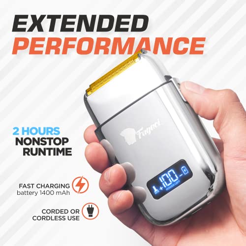Fagaci 5 Speeds Double Foil Shavers for Men Professional Irritation Free, Close Clean Shaving Foil Razor, Electric Shavers for Men, Maquina de Afeitar para Hombre, Neck Barber Shaver