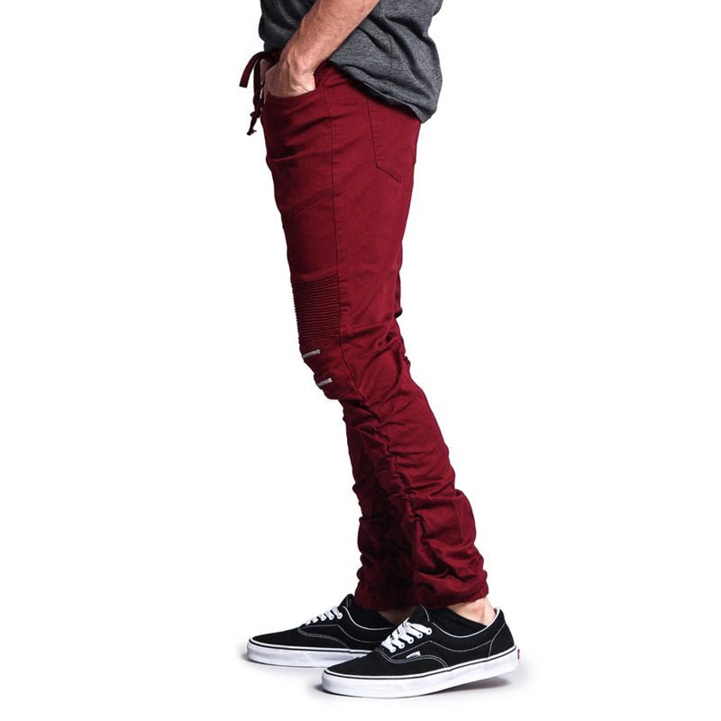 Men's Biker Twill Jogger Pants with Stretch and Multiple Pockets