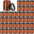 Tanlade 40 Pcs 8 oz Plastic Jars with Lids Round Cosmetic Containers Refillable Containers for Powder Liquid Food Storage Kitchen Cosmetic Lotion Ointments Creams Essential Oil(Amber)