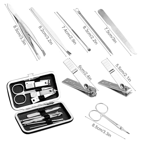 Manicure Kit Bulk, Nail Clippers Set Stainless Steel Fingernail Clippers Set, Sturdy Nail Tip Cutter Trimmers Professional Grooming Toenail Clippers Personal Pedicure Kits Gift (48 Count 8 in 1)