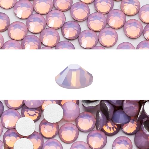 Novani 3000 Pieces Flatback Rhinestones Glass Round Gems Pink Opal Crystals for Nail Art DIY Crafts Clothes Shoes,SS20,4.6-4.8mm