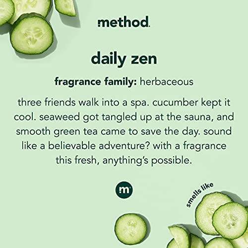 Method Body Wash, Daily Zen, Paraben and Phthalate Free, 18 oz (Pack of 2), Detoxifying