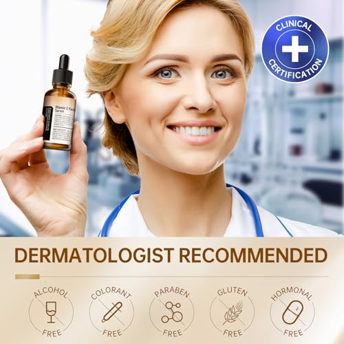 Vitamin C Face Serum with Vitamin C, Hyaluronic Acid, Vitamin E, Serum for Dullness, Balanced Complexion, Eye Area, Fine Lines & Wrinkles, 30ml/1.01oz