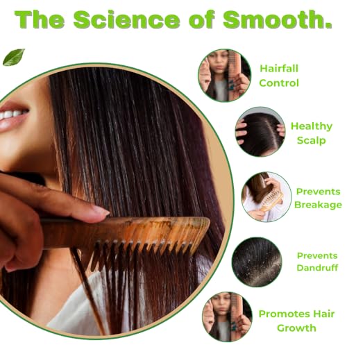 Combo Pack 100% Pure & Natural Neem Wood Comb for Men & Women Reduces Hair Fall | Travel-Friendly Wooden | Detangler for Beard, Mustache & Hair Styling (FBA LILY COMB)
