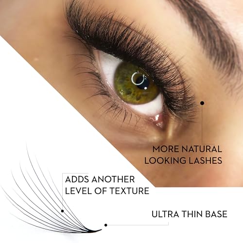 One V Salon Pro 8D Camellia Promade Loose Fans, 500 Premade Layered Volume Lash Fans | C Curl | 0.07 mm | 11-13-15 mm Mixed in Each Fan | Thin Base, Hand-Crafted Eyelash Extensions (8D-C-Curl)