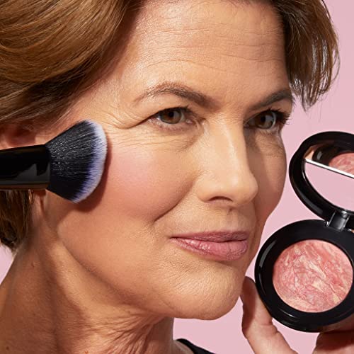 LAURA GELLER NEW YORK Serum Blush Cheek Tint, Practical Pink + Angled Blush Brush