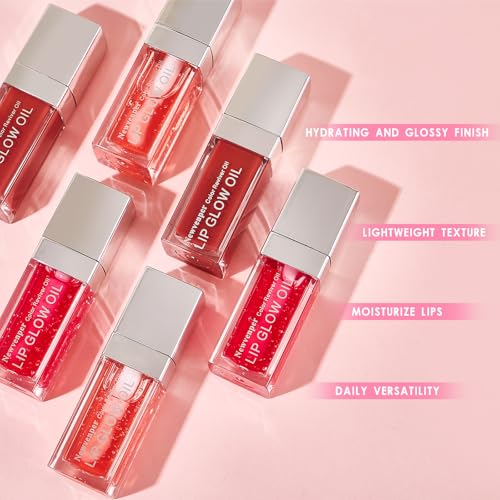 Hydrating Lip Glow Oil Long Lasting Plumping Lip Gloss Transparent Toot Lip Balm Moisturizing Lip Oil Repairing Lip Lines and Prevents Dry Cracked for Lip Care and Dry Lips 3PCS