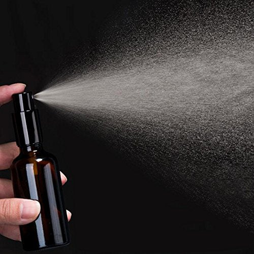 YIZHAO Black Glass Spray Bottles 4oz, with Small Fine Mist Spray, Metal Cap, Refillable for Essential Oil,Travel,Cleaning,Perfume,Aromatherapy,Makeup ? 4 Pcs