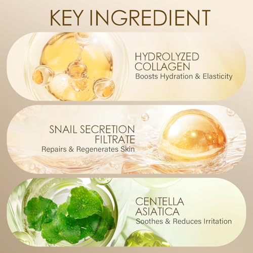Microcurrent Conductive Gel Hydrating Collagen Leave-On Primer for Face Conductivity Gel with Hyaluronic Acid Snail Mucin Centella Asiatica Fragrance-Free Paraben-Free Work with Facial Device