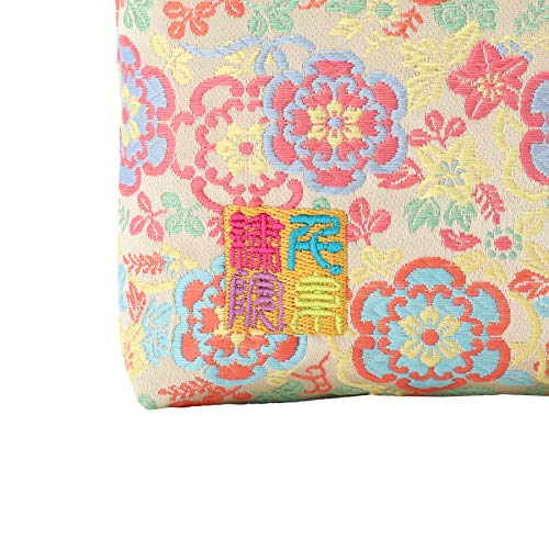Brocade zipper pouch, lined with Nishijin brocade, size M. (Remonsaika)