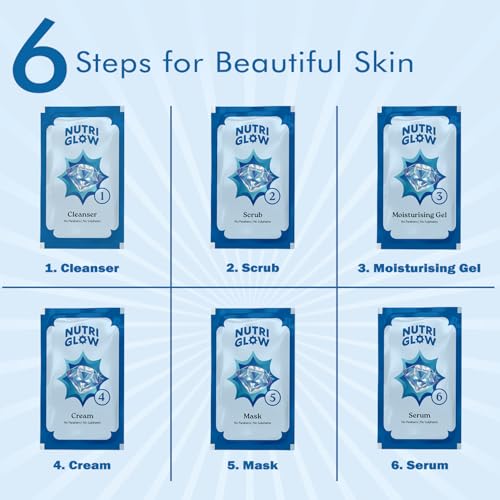NutriGlow NATURAL'S Advanced Pro Formula Diamond Radiance Facial Kit For Make Skin Acne & Spot Free,Brightens Up Dull Skin, 60gm
