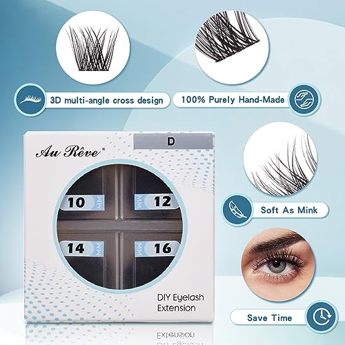 Lash Clusters,Eye Lash Clusters,DIY Lash Extensions Clusters,Individual Lashes,Eyelash Clusters,Lash Clusters D Curl For Home Use,96 Pcs 0.07D 10/12/14/16mm Mix (G09)