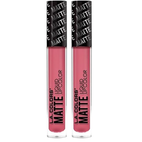L.A. COLORS Matte Liquid Lip Color, Pumped CLG414 (Pack of 2)