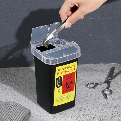 Shaving Blades Storage Box Portable Razor Blade Disposal Container with Locking Lid for Safe Waste Collection Compact and Reusable for Travel and Home Use