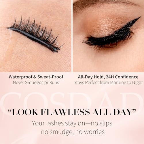 Magnetic Eyelashes with Eyeliner Kit ? Upgraded 10 Micro-Magnets, Natural Look, Reusable & Waterproof Lashes with Applicator ? Pesta?as Postizas Magn?ticas Naturales