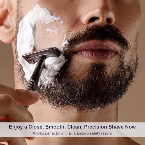 100 Count Safety Razor Blades - Swedish Stainless Steel Double Edge Razor Blades, Fit Most of Safety Razors, Precision, Smooth and Comfortable Shaving, Sensitive Skin Friendly