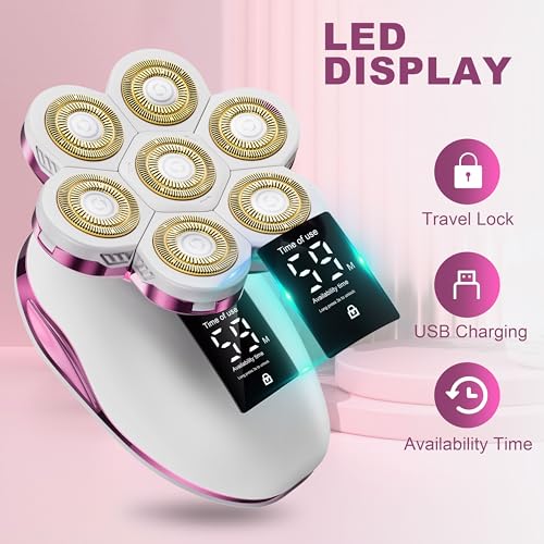 Electric Razors for Women Legs: 120 Minutes Long Time Use Rechargeable Electric Shaver for Women - IPX7 Waterproof Wet Dry Dual Purpose Hair Remover - Trimmer for Lady Face Public