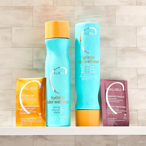 Malibu C Color Prepare Wellness Hair Remedy - Extends Hair Color Vibrancy & Counteracts Discoloration, Dullness & Brassiness - Made with a Blend of Antioxidants