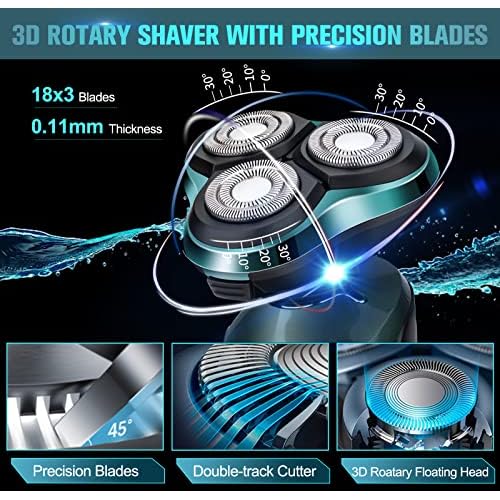 Electric Razor for Men, Electric Shavers for Men's Faces, 3D Rotary for Shaving with Nose Trimmer, Wet/Dry Mens Shaver, Waterproof Mens Razors for Shaving Gifts for Husband, Dad, Boyfriend