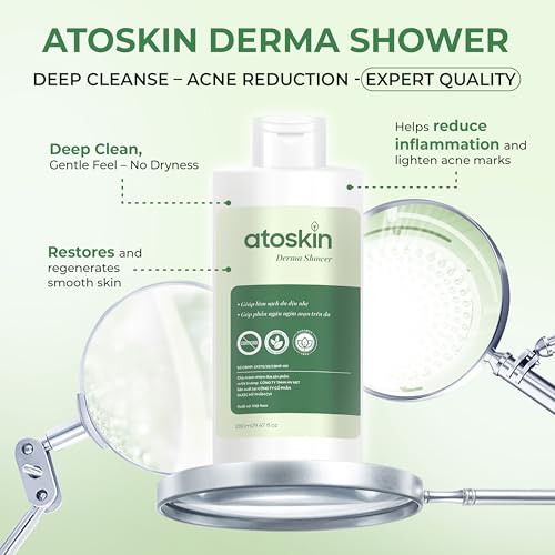 Atoskin Derma Shower (3 Pack) ? Herbal Body Cleanser for Oily & Acne-Prone Skin, with Rosemary & 7 Botanical Extracts (28.41 oz)