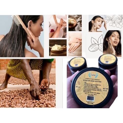 Raw African Shea Butter 100% Natural, Strawberry Scented, Unrefined & Fresh Moisturizer, Ideal for Dry Skin, Soothing & Restorative for Body & Face, Helps with Eczema, 35 oz