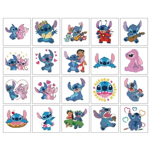40Pcs Cute Temporary Tattoos,Removable Cartoon Tattoo Stickers for Party Favors Gifts & Birthday Decorations