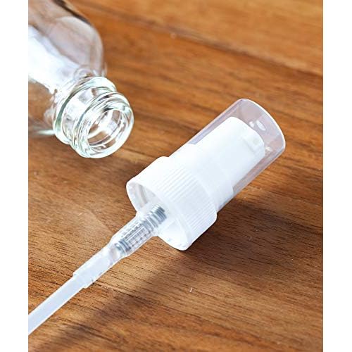 JUVITUS 2 oz / 60 ml Clear Glass Boston Round White Treatment Pump Bottle (24 pack) + Funnel