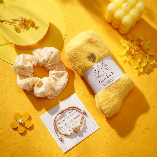 Sunshine Gift Basket for Women ? 10pcs Birthday Gifts for Women, Best Friend Cheer Up Box, Get Well Soon Care Package, Thinking of You Gifts for Mom, Sister, Friend (Sunflower - 10 PCS)