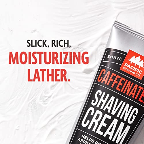 Pacific Shaving Company Caffeinated Shaving Cream & Aftershave Set - Shave Kit for Men - Antioxidant + Caffeine Enriched Shave Cream + Aftershave Lotion (7 Oz, 2x Each)