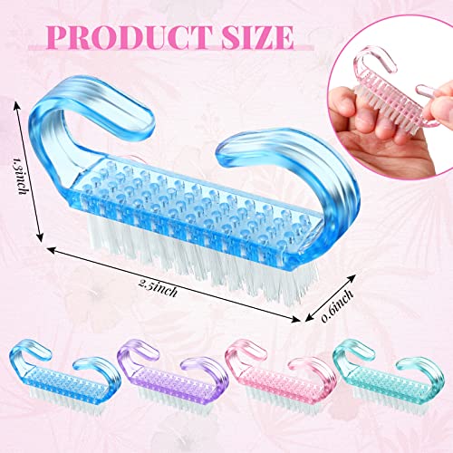 Patelai 100 Pcs Handle Grip Nail Brush Bulk Colorful Nail Scrubber Fingernail Brushes Hand Toes Cleaning Brushes Pedicure Scrubbing Tool for Men and Women, Multicolor Brush