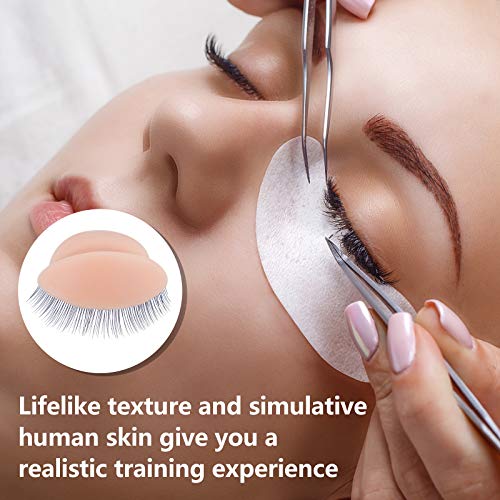 6 Pairs Replacement Eyelids for Mannequin Head - Removable Realistic With Eyelashes for Eyelash Training Practice Makeup Extensions