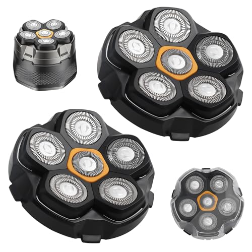 2 pcs Magnetic buckle 6 Blade head shaver Replacement heads Compatible with Wyklaus Redbreak Detona DOAO head shaver