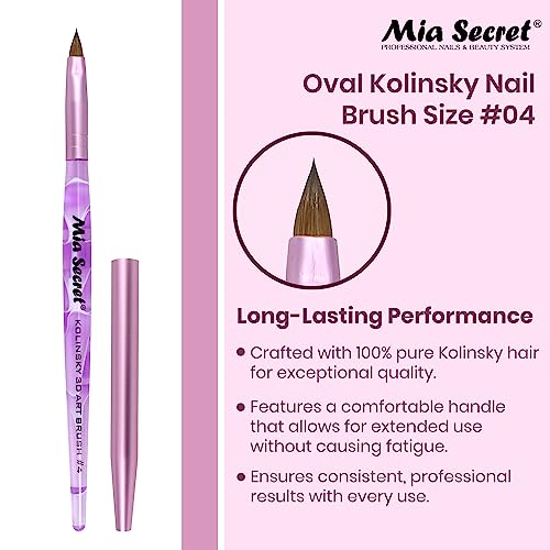 Mia Secret Kolinsky Art Brush - 4 Size - Purple - 3D Nail Art
